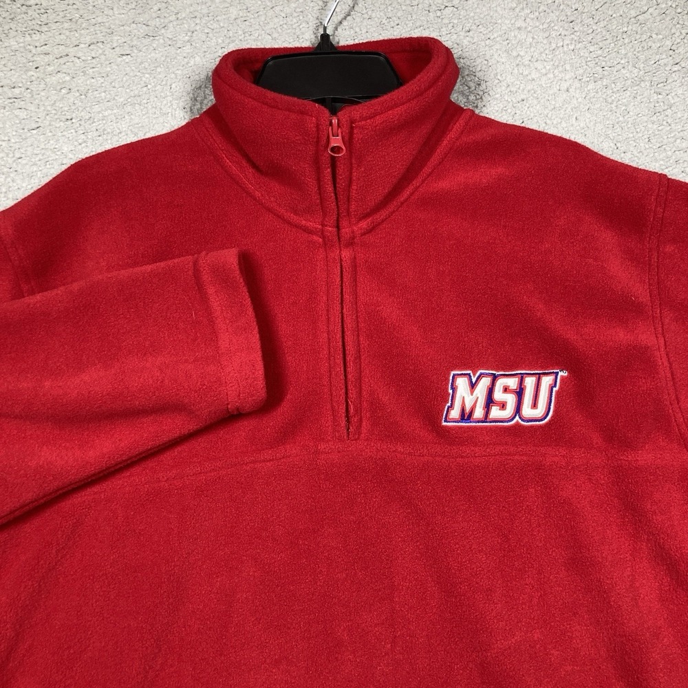 Missouri State University 1/4 Zip Fleece Sweatshirt Adult Med Red Long Sleeve‎